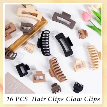 Stylish 16 Pack Large Hair Clips for All Hair Types