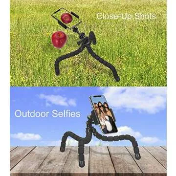 Flexible Phone Tripod with 4-Axis Adjustment and Remote