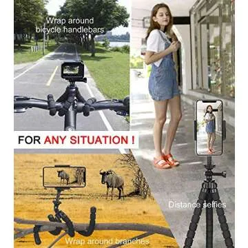 Flexible Phone Tripod with 4-Axis Adjustment and Remote