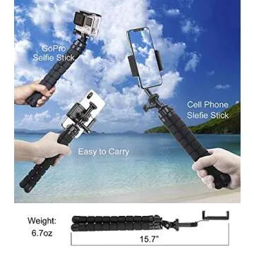 Flexible Phone Tripod with 4-Axis Adjustment and Remote