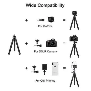 Flexible Phone Tripod with 4-Axis Adjustment and Remote