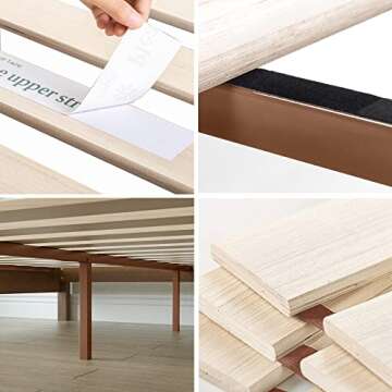 ZINUS Alexis Deluxe Wood Platform Bed Frame with Headboard, Wood Slat Support, No Box Spring Needed, Easy Assembly, Rustic Pine, Full