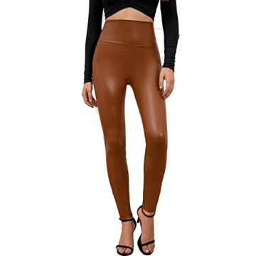 Stylish Faux Leather High Waisted Leggings for Women