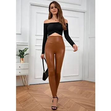 Stylish Faux Leather High Waisted Leggings for Women