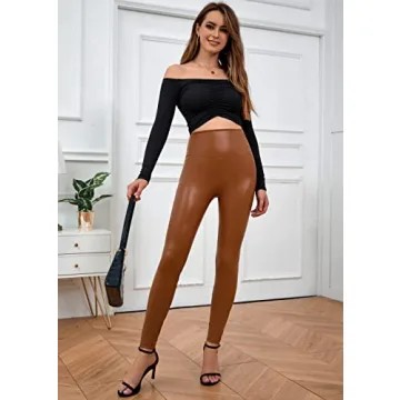 Stylish Faux Leather High Waisted Leggings for Women