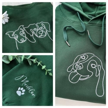 ROSLILY Personalized Dog Portrait Embroidered Sweatshirt