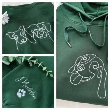 ROSLILY Personalized Dog Portrait Embroidered Sweatshirt