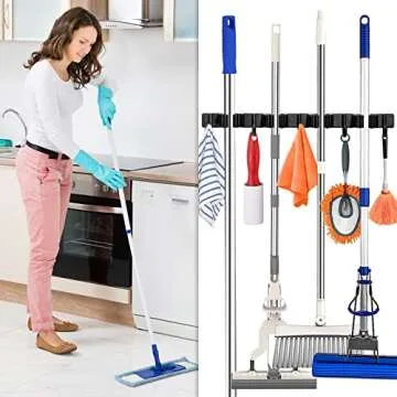Piyl Broom Holder - Durable Wall Mount Organizer