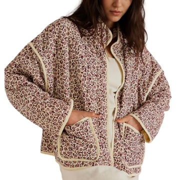 Duyang Women's Reversible Cropped Puffer Jacket - Lightweight Floral Design for Winter