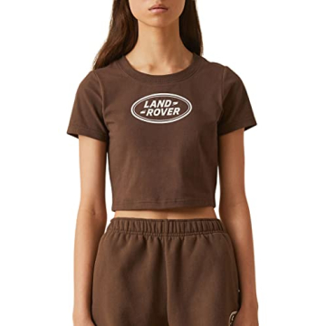 Stylish Land Rover Women's Brown Logo Baby T-Shirt