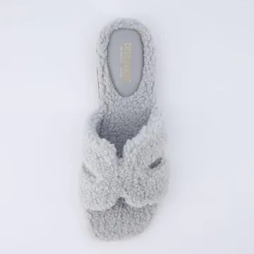 CUSHIONAIRE Women's Visa cozy slide sandal +Memory Foam, Wide Widths Available