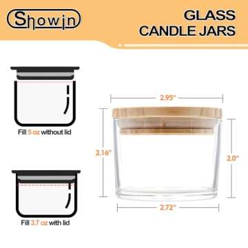 SHOWIN 16 Pcs 4oz Thick Candle Jars with Lids