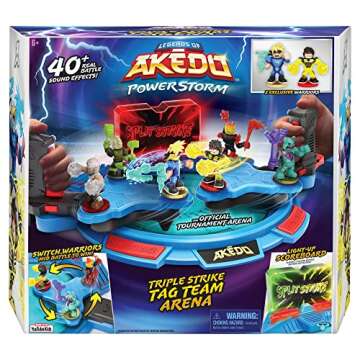 Legends of Akedo Powerstorm Triple Strike Tag Team Arena with 40+ Battle Sound Effects, Light Up Sco...