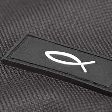 Promo Poly-Canvas Bible / Book Cover w/Fish Applique (Medium, Black)