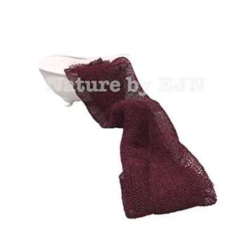 Nature by EJN - Net Bath Sponge, Customized N1 Weave, NKN Naturals, Long, Skin Exfoliation, African, Ghana, Porous, Stretches Horizontally to Approximately 49" (Brown)