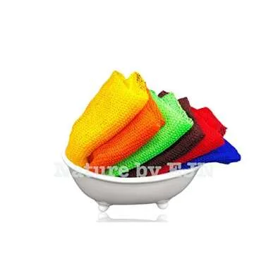 Nature by EJN - Net Bath Sponge, Customized N1 Weave, NKN Naturals, Long, Skin Exfoliation, African, Ghana, Porous, Stretches Horizontally to Approximately 49" (Brown)