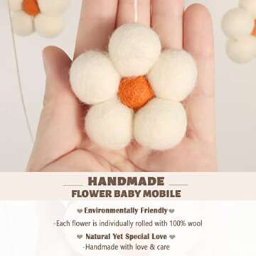Baby Mobile for Crib - Felt Flower Mobile - Flower Baby Mobile - Boho Crib Mobile - Boho Nursery Decor - Crib Mobile for Girls, Boys - Mobile for Bassinet, Pack N Play - Flower