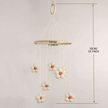 Baby Mobile for Crib - Felt Flower Mobile - Flower Baby Mobile - Boho Crib Mobile - Boho Nursery Decor - Crib Mobile for Girls, Boys - Mobile for Bassinet, Pack N Play - Flower