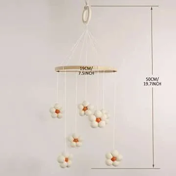 Baby Mobile for Crib - Felt Flower Mobile - Flower Baby Mobile - Boho Crib Mobile - Boho Nursery Decor - Crib Mobile for Girls, Boys - Mobile for Bassinet, Pack N Play - Flower