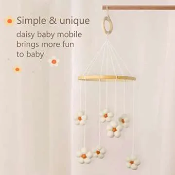 Baby Mobile for Crib - Felt Flower Mobile - Flower Baby Mobile - Boho Crib Mobile - Boho Nursery Decor - Crib Mobile for Girls, Boys - Mobile for Bassinet, Pack N Play - Flower