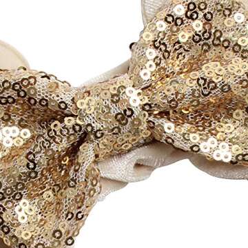 YanJie Sequin Bows Velvet Scrunchies - Cute Hair Ties