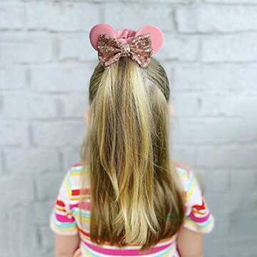 YanJie Sequin Bows Velvet Scrunchies - Cute Hair Ties