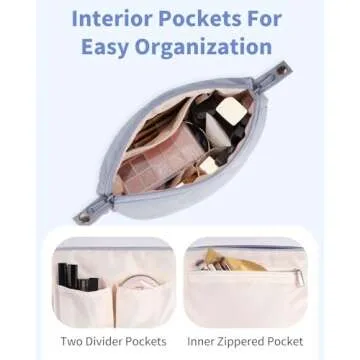 Ceneda Puffy Padded Makeup Bag Travel Organizer for Women