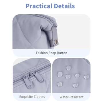 Ceneda Puffy Padded Makeup Bag Travel Organizer for Women