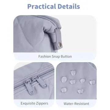 Ceneda Puffy Padded Makeup Bag Travel Organizer for Women