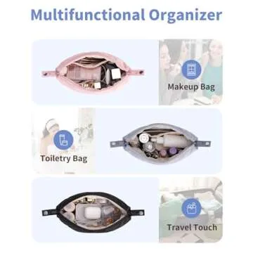 Ceneda Puffy Padded Makeup Bag Travel Organizer for Women