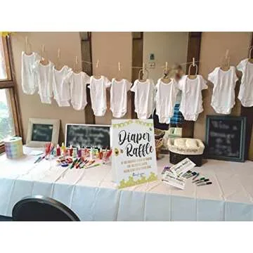 Diaper Raffle Cards with Sign(Sign 8x10 Inch), Bee Honey Theme Baby Shower Games, Baby Showers Decorations -1 Standing Sign + 50 Guessing Cards(raffle39)