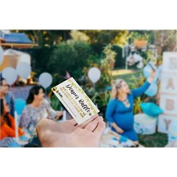 Diaper Raffle Cards with Sign(Sign 8x10 Inch), Bee Honey Theme Baby Shower Games, Baby Showers Decorations -1 Standing Sign + 50 Guessing Cards(raffle39)