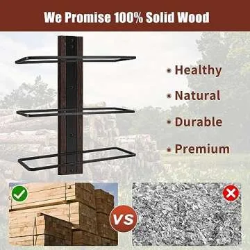 AGJIDSO Wall Mounted Wine Rack – Elegant Wooden Display for 12 Bottles