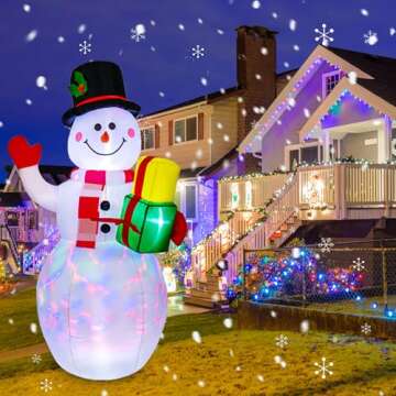COOLWUFAN Christmas Decorations Outdoor Inflatables Snowman, Christmas Blow Up Yard Decorations Clea...