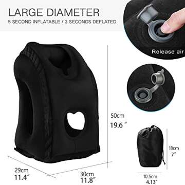 Comfortable Inflatable Travel Pillow for Airplane and More