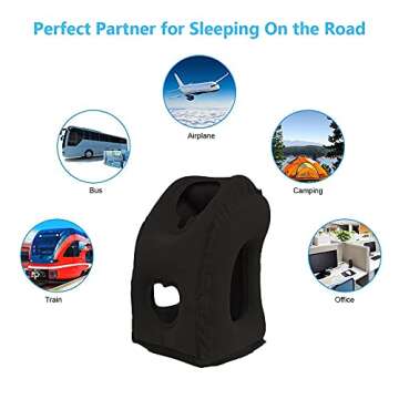 Comfortable Inflatable Travel Pillow for Airplane and More