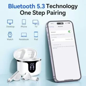 Bluetooth 5.3 Wireless Earbuds with Hi-Fi Sound