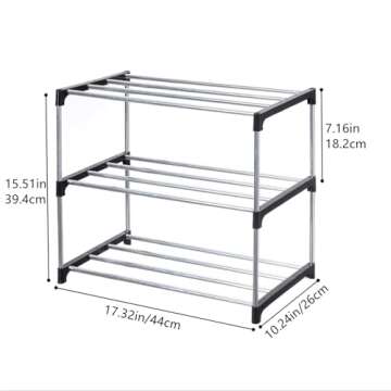 Jucaifu Stackable Small Shoe Rack for Shoes Organization