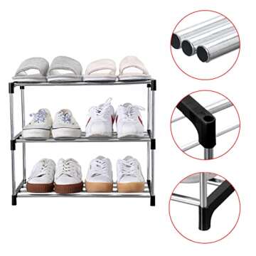 Jucaifu Stackable Small Shoe Rack for Shoes Organization