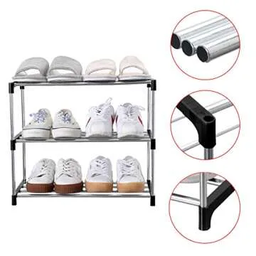 Jucaifu Stackable Small Shoe Rack for Shoes Organization