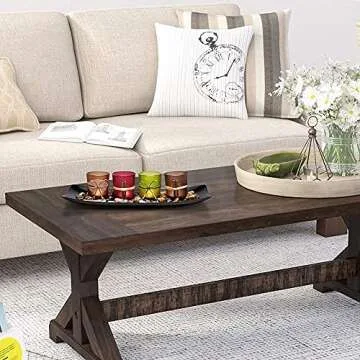 LAMORGIFT Candle Centerpiece for Coffee Table Decor- 4 Pcs Votive Candle Holder/Tealights Holder with Tray & Rocks for Living Room, Dining Room Decorations, Vintage Centerpieces for Home Decorations