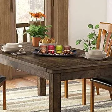 LAMORGIFT Candle Centerpiece for Coffee Table Decor- 4 Pcs Votive Candle Holder/Tealights Holder with Tray & Rocks for Living Room, Dining Room Decorations, Vintage Centerpieces for Home Decorations