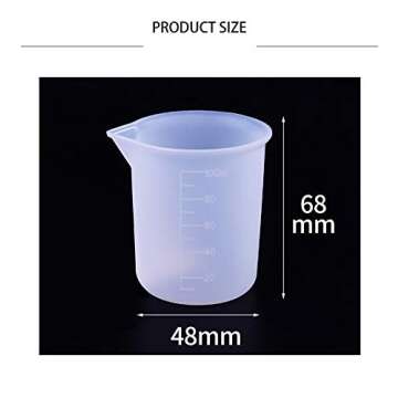 Fineder 6pcs Silicone Measuring Cups for Resin 100ml 10ml, DIY Glue Tools Cup Making Handmade Craft Nonstick Silicone Mixing Cups