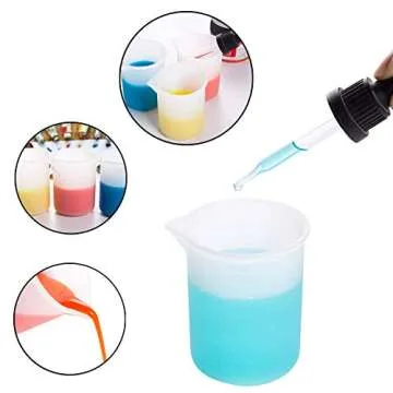 Fineder 6pcs Silicone Measuring Cups for Resin 100ml 10ml, DIY Glue Tools Cup Making Handmade Craft Nonstick Silicone Mixing Cups