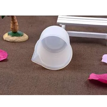 Fineder 6pcs Silicone Measuring Cups for Resin 100ml 10ml, DIY Glue Tools Cup Making Handmade Craft Nonstick Silicone Mixing Cups