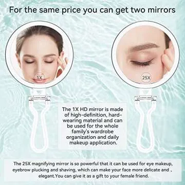 B Beauty Planet 20X Magnifying Mirror for Travel & Beauty