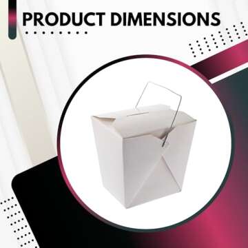 Green Direct 8 oz. Chinese Take Out Boxes – White Paper Food Containers with Metal Handle, Pack of...