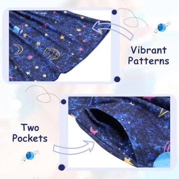 VASCHY Girls Dress with Ruffle Sleeves & Pockets