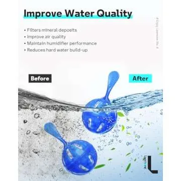 Leemone Humidifier Cleaner 12 Pack, Demineralization Cleaning Ball, Works in All humidifiers and Fish Tanks, Purifies Water, Prevents Hard Water Build-Up, Eliminates White Dust and Odor