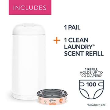 Diaper Genie Expressions Pail | Odor-Controlling Baby Diaper Disposal System | Includes Diaper Pail ...